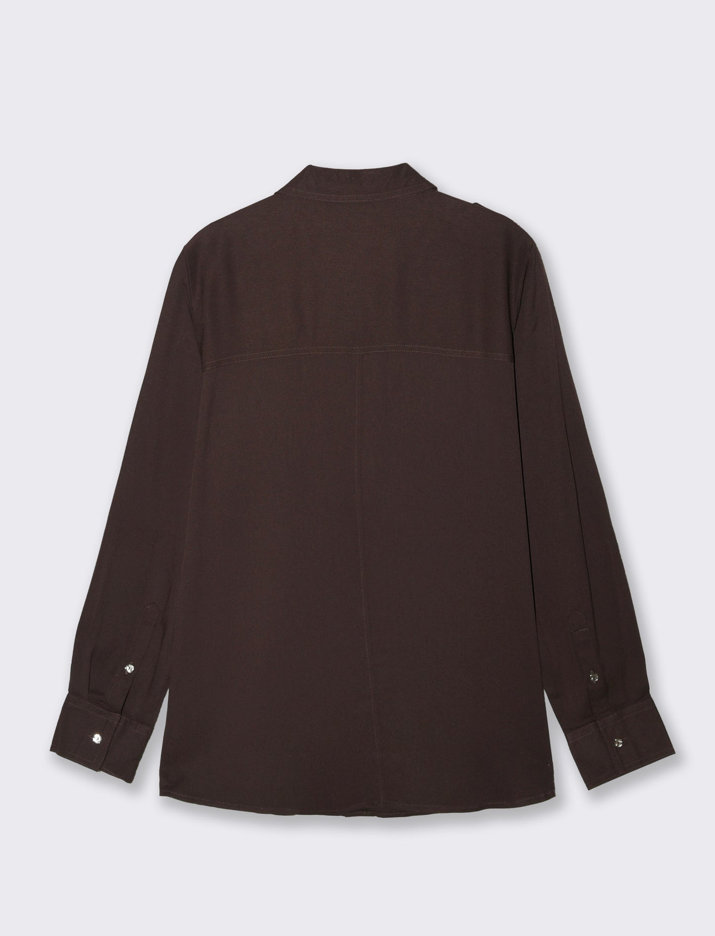 Camicia Basica con Tasche e Laccio - Moro
