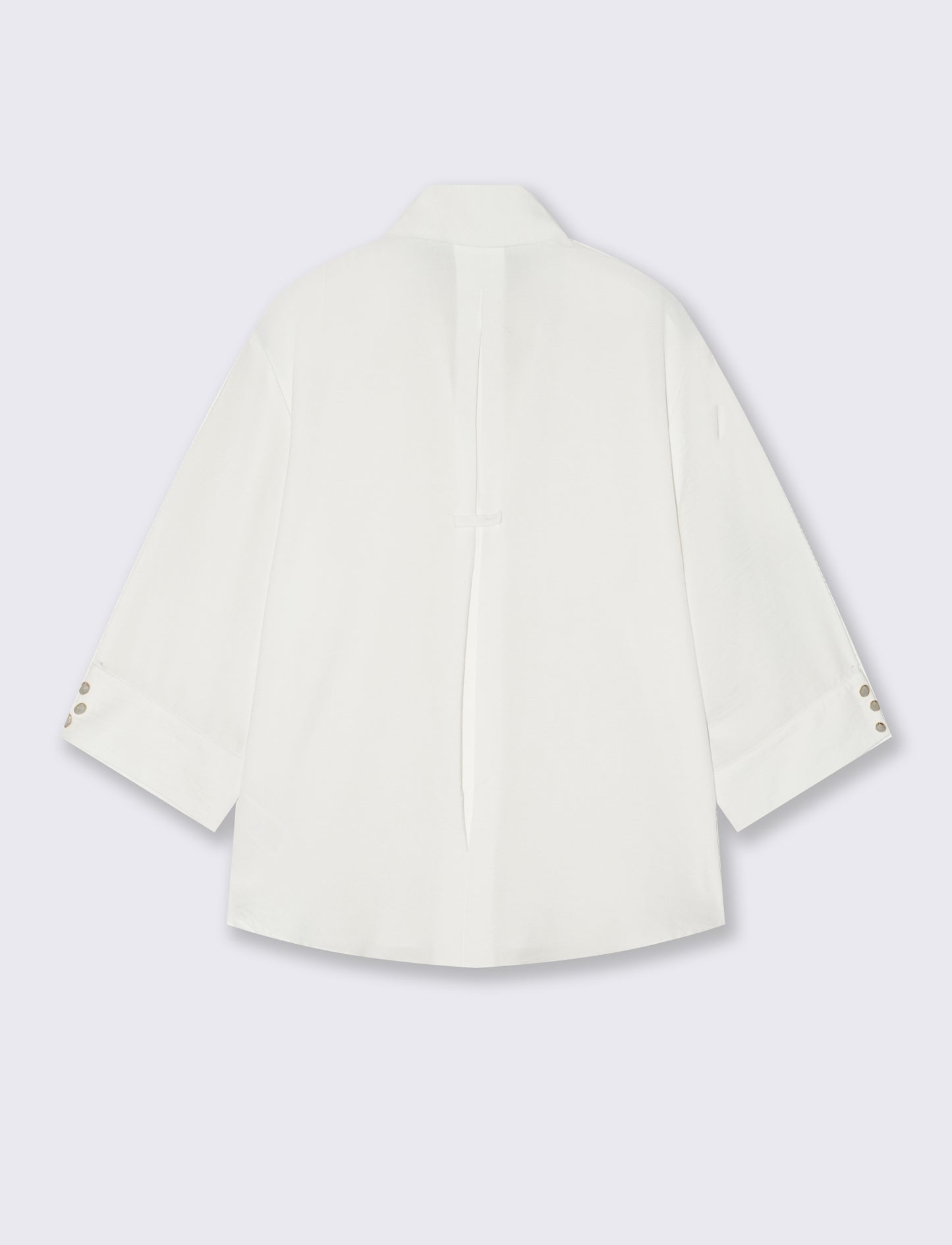 CAMICIA BASICA CON MANICHE A 3/4 - Bianco latte