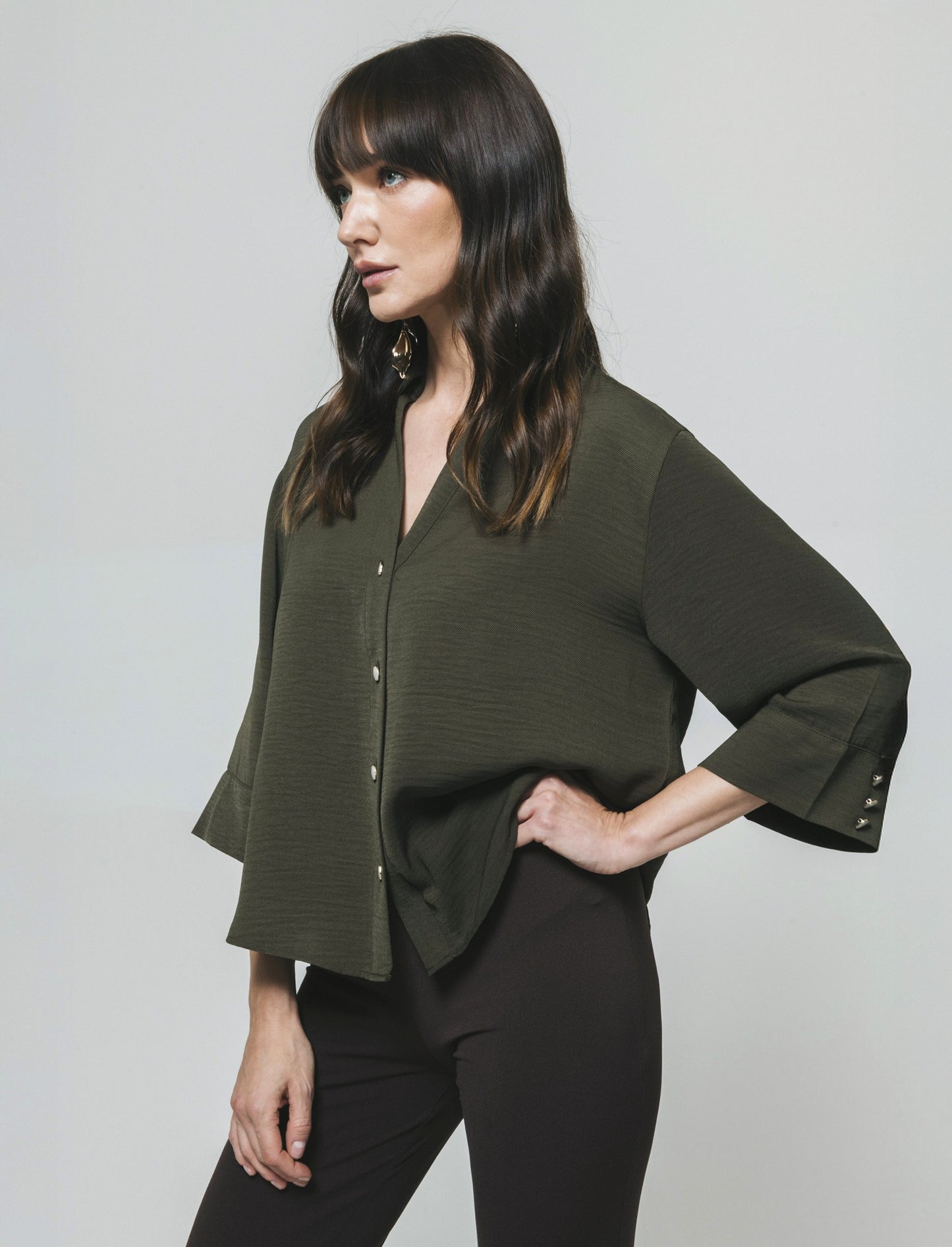 CAMICIA BASICA CON MANICHE A 3/4 - Ve.milit.