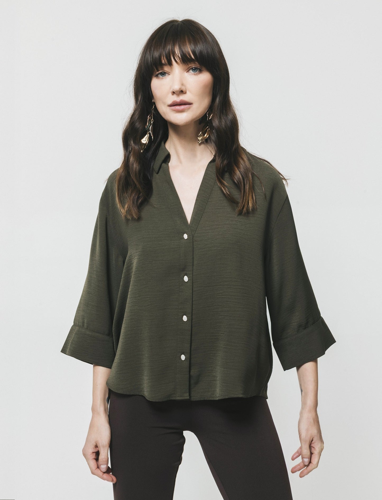 CAMICIA BASICA CON MANICHE A 3/4 - Ve.milit.