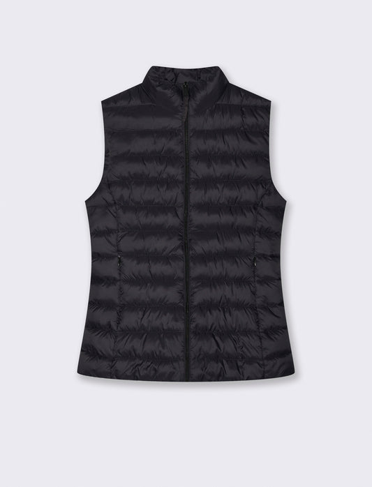 Giubbotto Smanicato Imbottito con Zip - Nero
