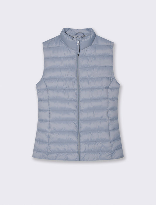 Giubbotto Smanicato Imbottito con Zip - Denim