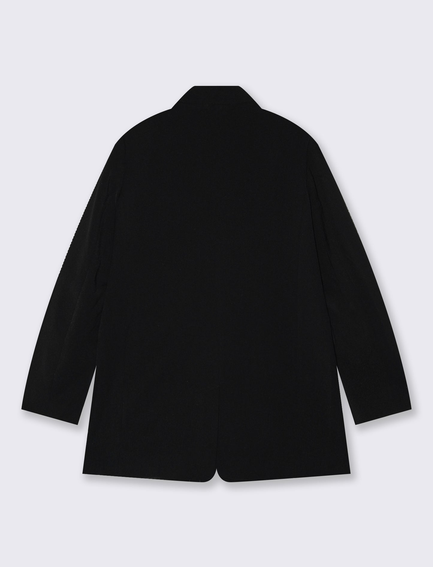 Open Jacket with Decorative Buttons and Pockets - Black