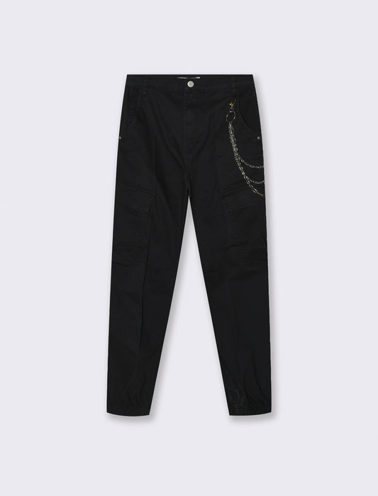 Pantalone con Catena e Elastico - Nero