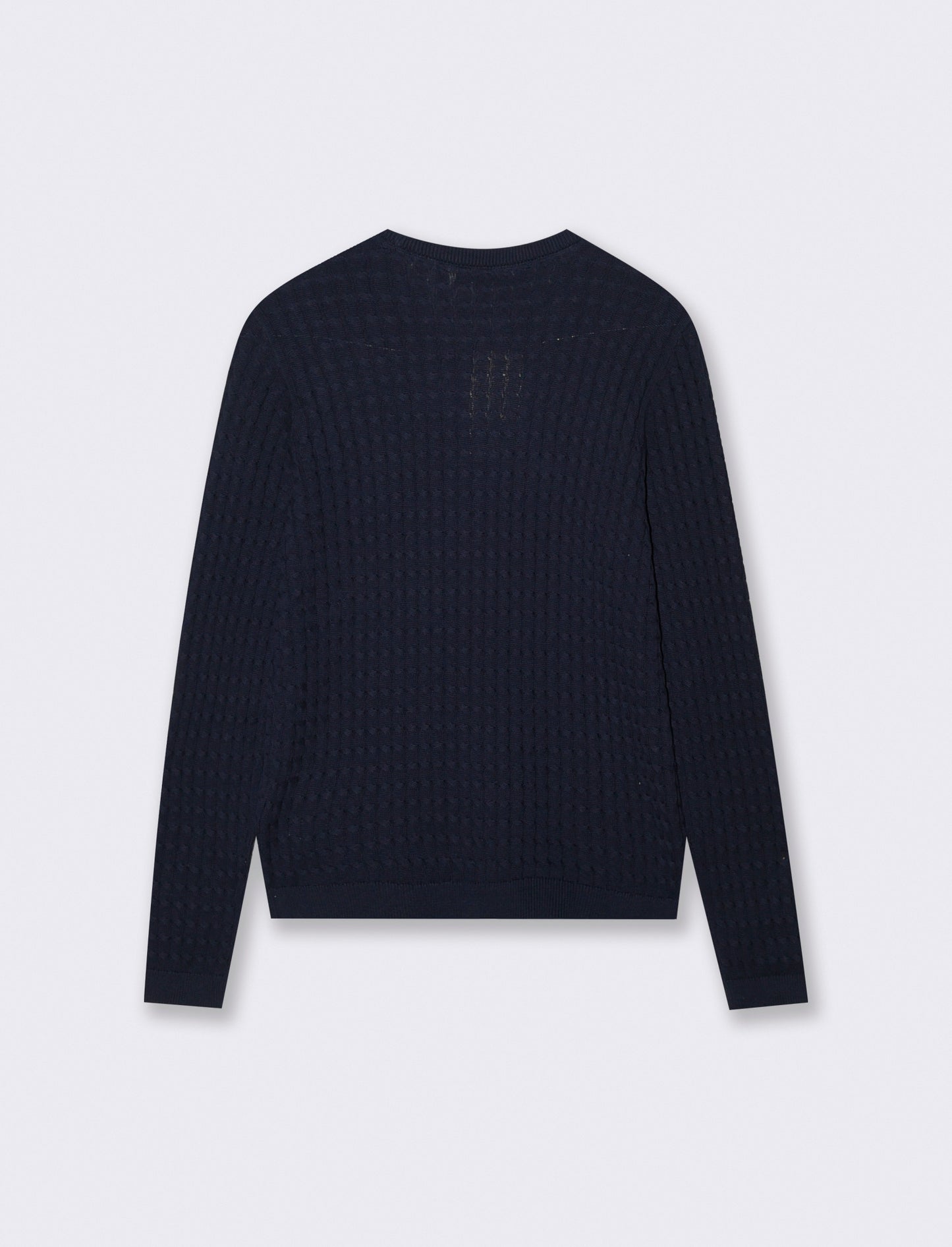 Maglia Girocollo a Treccia - Blu