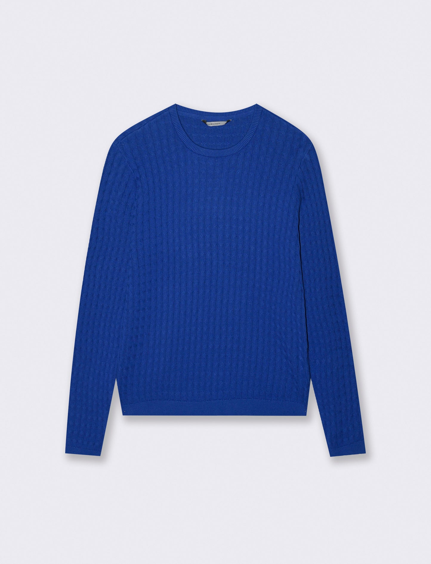 Braided Crew Neck Sweater - Blue