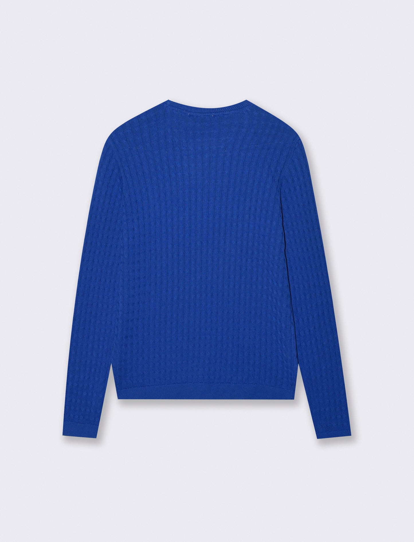 Braided Crew Neck Sweater - Blue