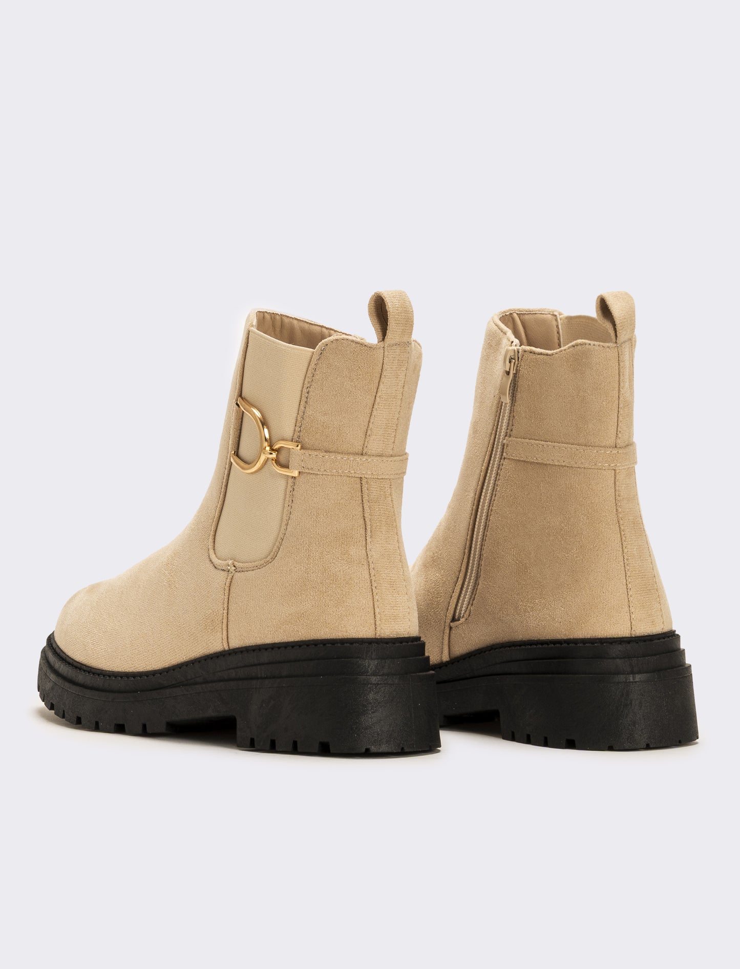 Tronchetto con decorazione metallica da donna - Beige