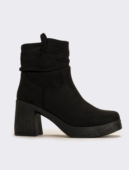 Tronchetto punta quadrata da donna - Nero