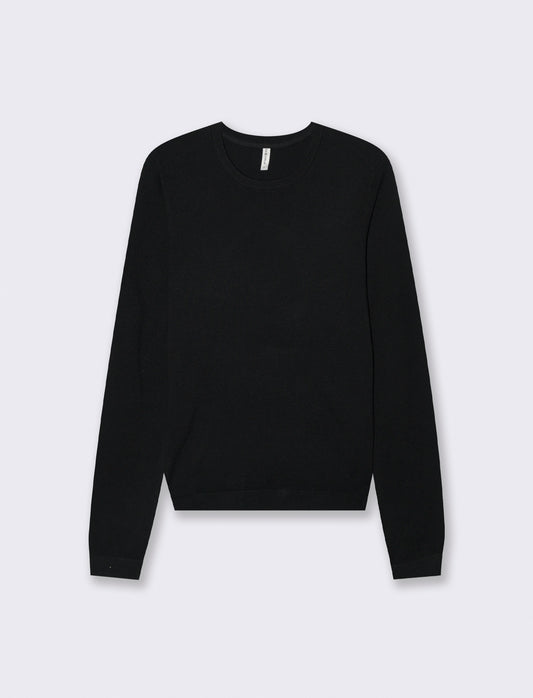 Maglia Basica Manica Lunga a Coste - Nero