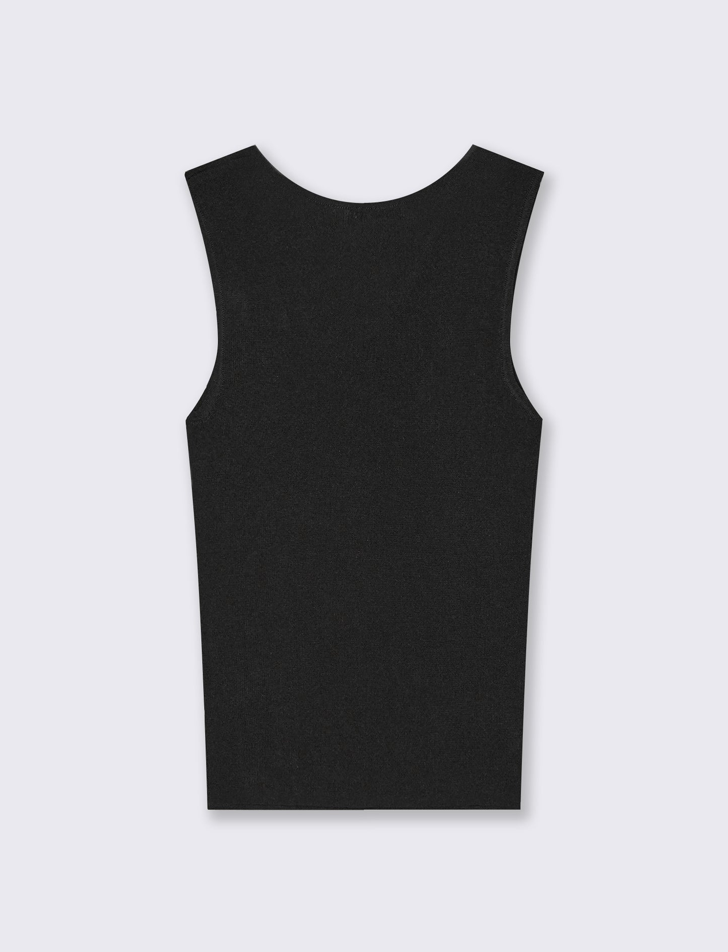 Top in Maglia con Scollo Asimmetrico e Gioiello - Nero