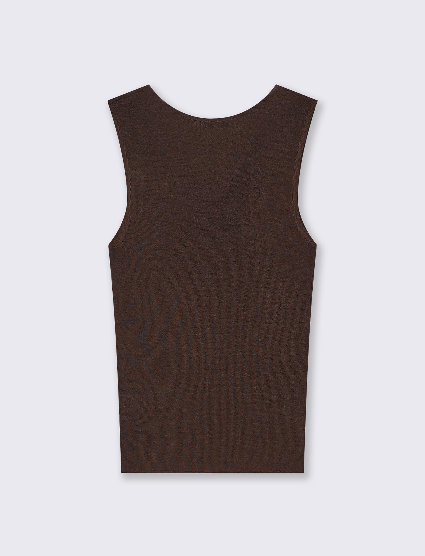 Top in Maglia con Scollo Asimmetrico e Gioiello - Marrone cioccolato