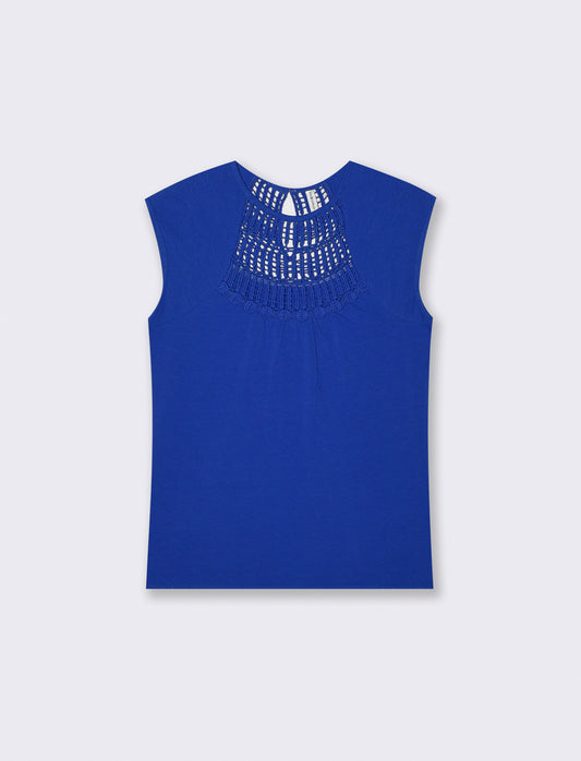 Top con pizzo e inserti sullo scollo - Royal