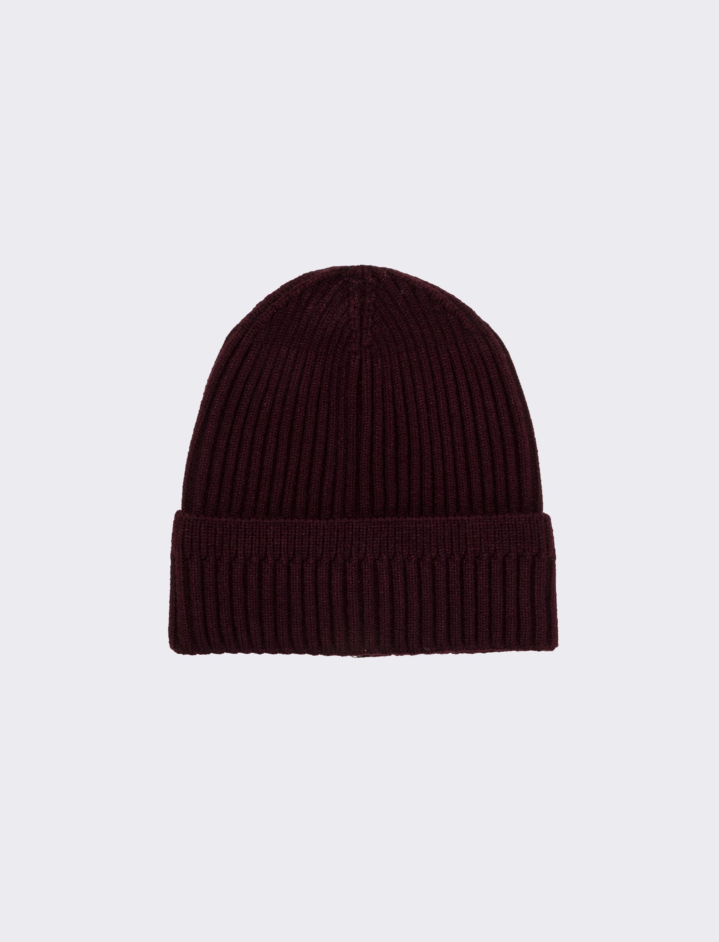 Cappello cuffia con risvolto a costine - Bordeaux