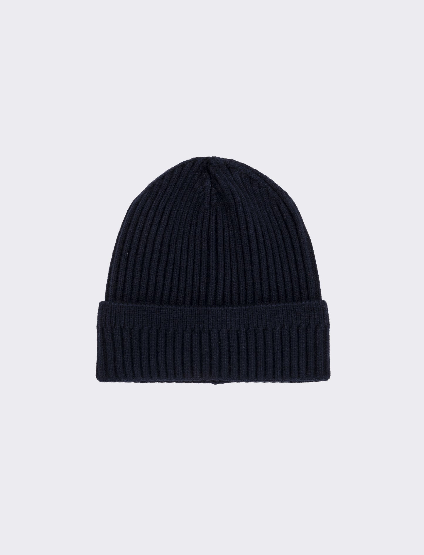 Cappello cuffia con risvolto a costine - Blu