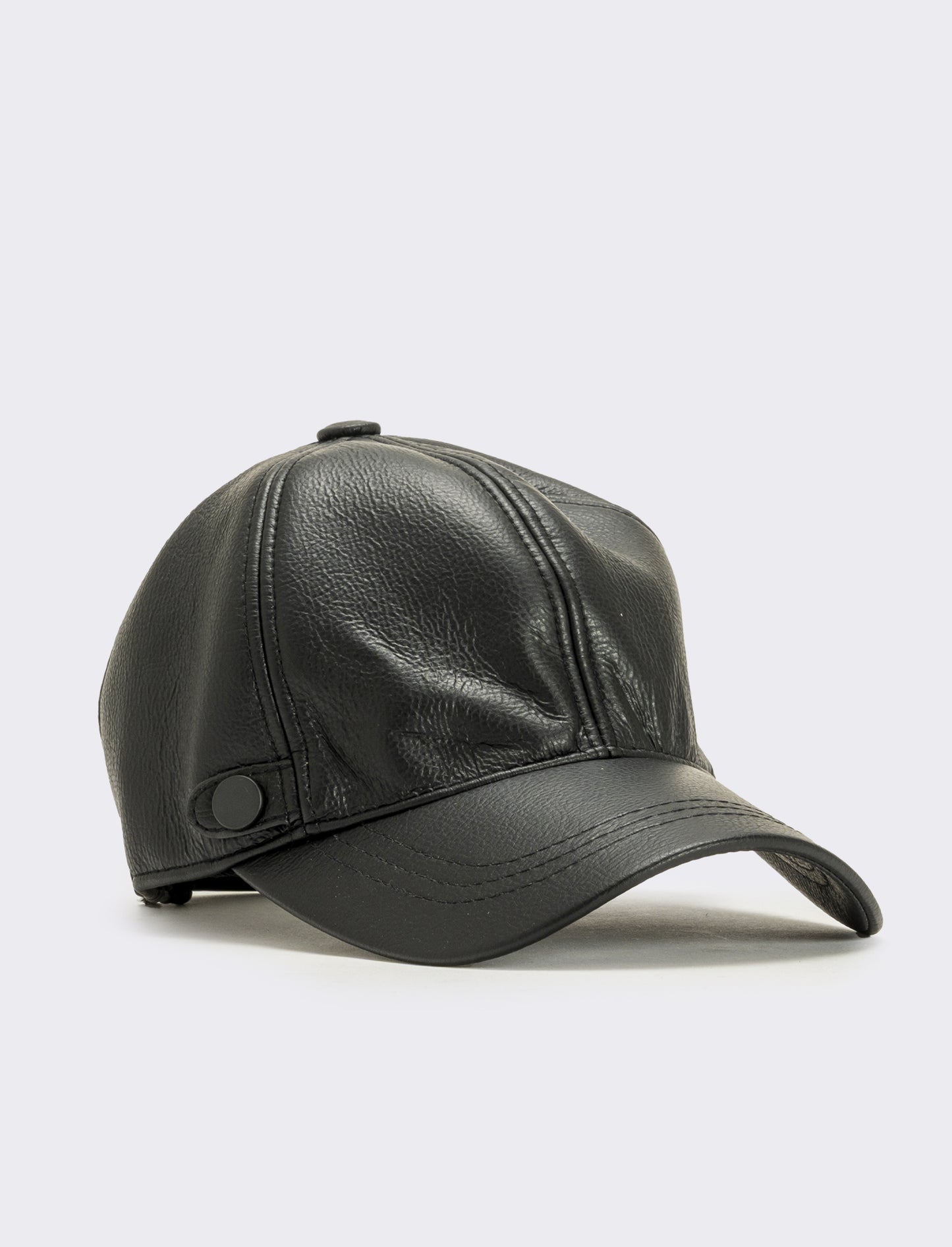 Cappello baseball liscio in pvc uomo - Nero