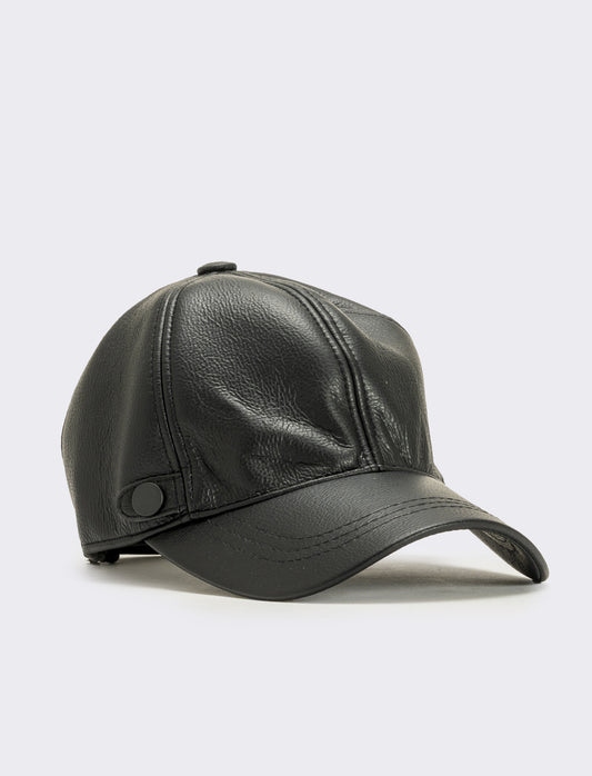 Cappello baseball liscio in pvc uomo - Nero