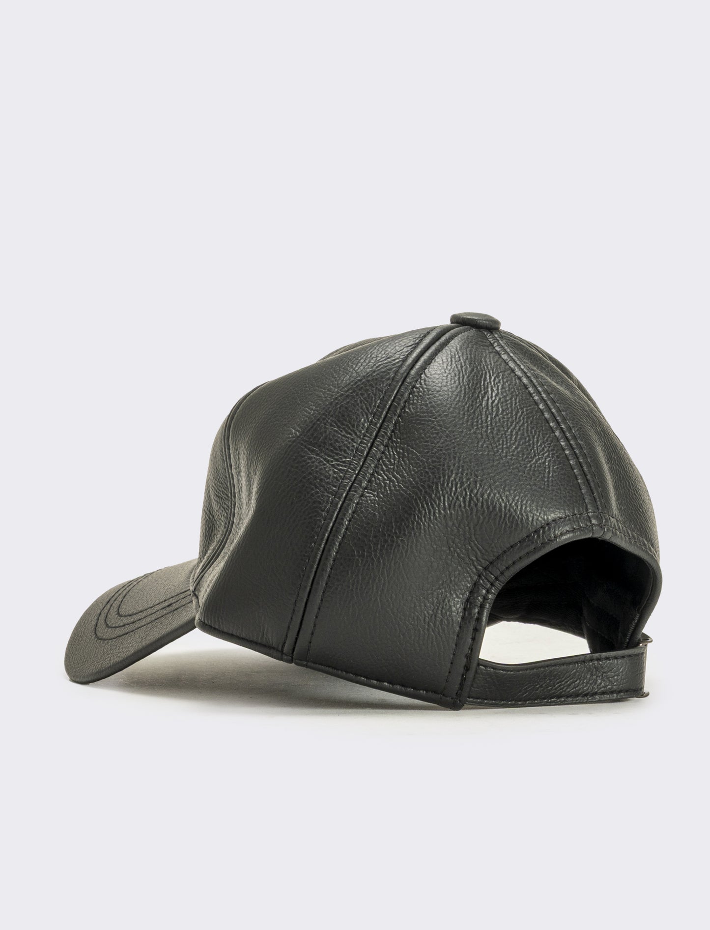 Cappello baseball liscio in pvc uomo - Nero