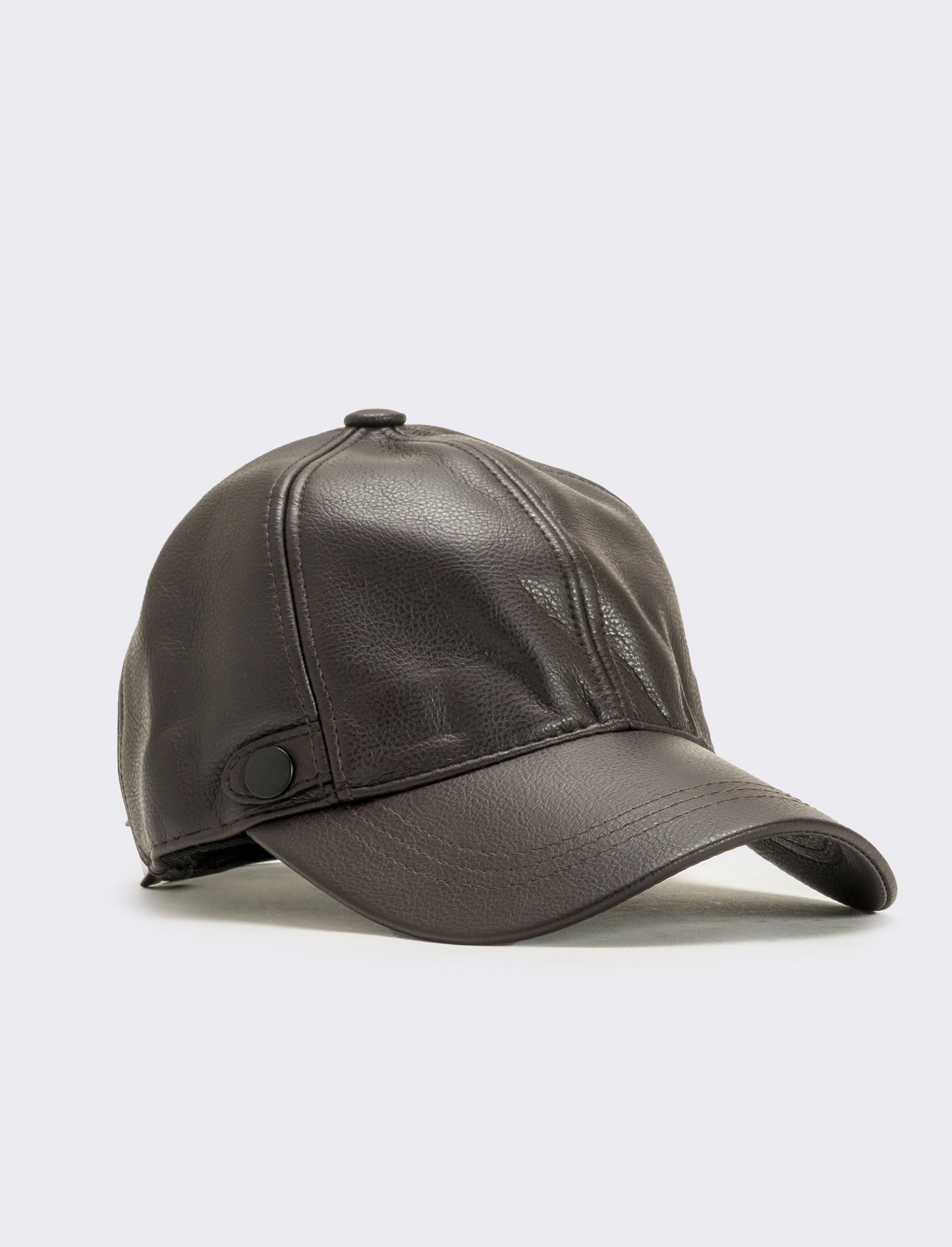 Cappello baseball liscio in pvc uomo - Marrone