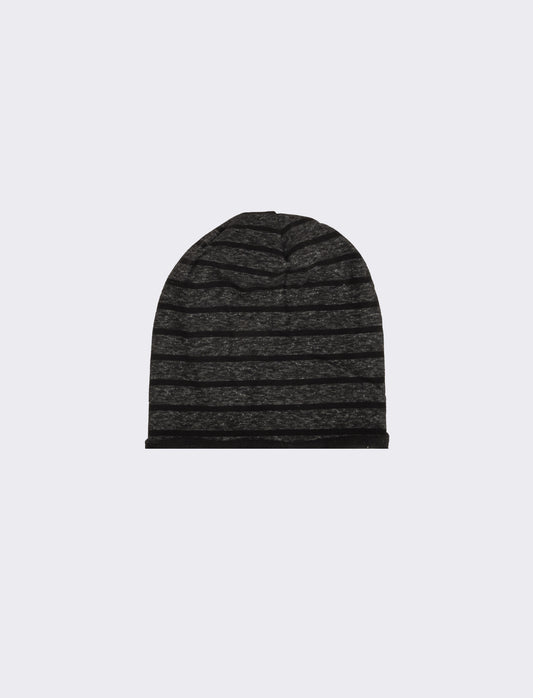 Cuffia a righe french terry uomo - Nero