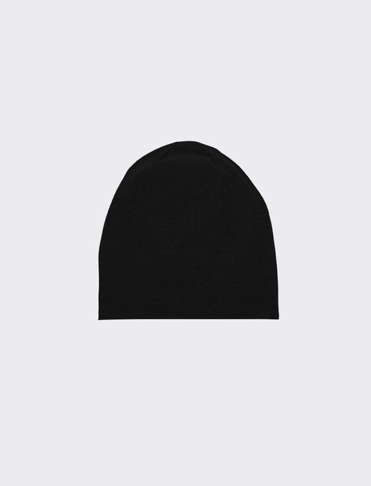 Cappello cuffia a costine uomo - Nero