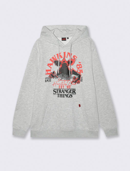 FELPA STAMPA STRANGER THINGS - Grigio mel.