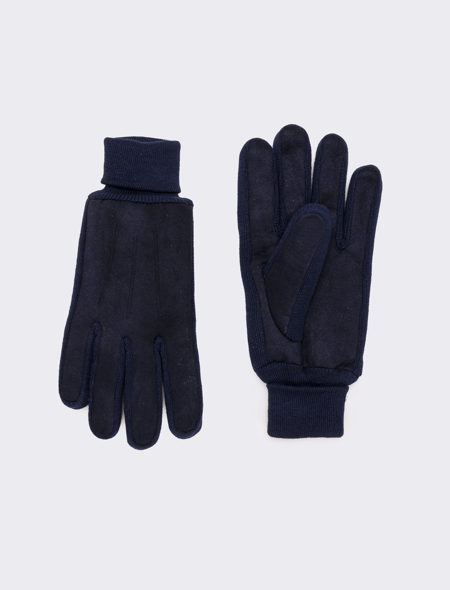 Guanti uomo scamosciati con polsino - Blu