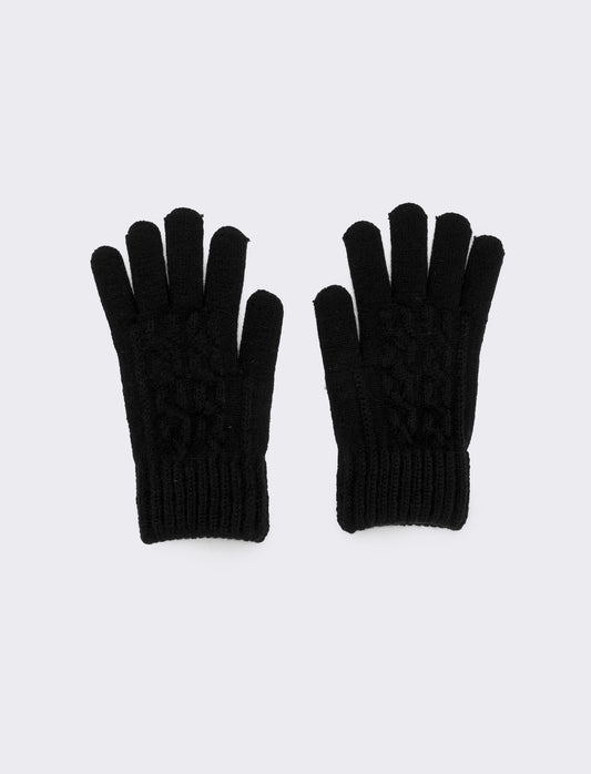 Guanti in maglia elastici con touch - Nero