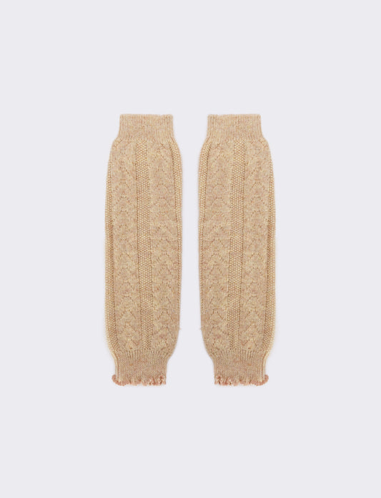 Scaldamuscoli con trecce bambina - Beige