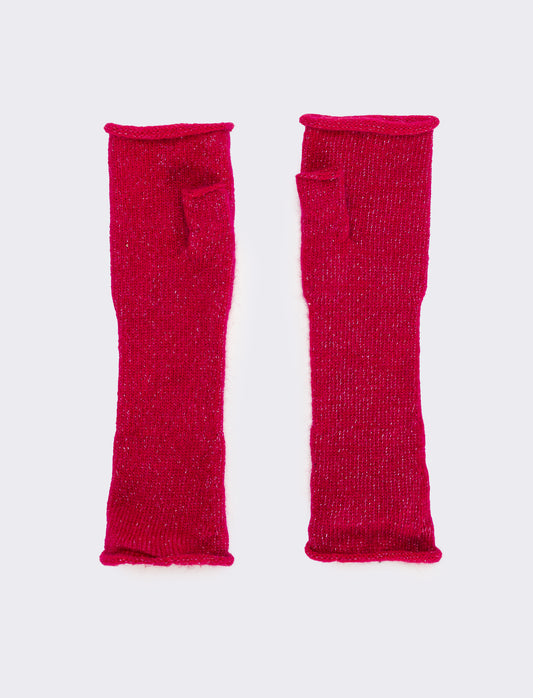 Guanto manicotto con dito lurex donna - Fuxia