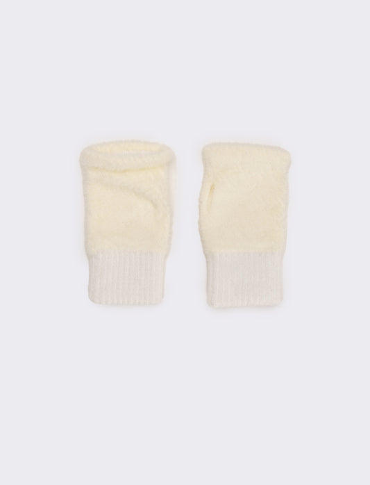 Guanti senza dita elastici donna - Bianco