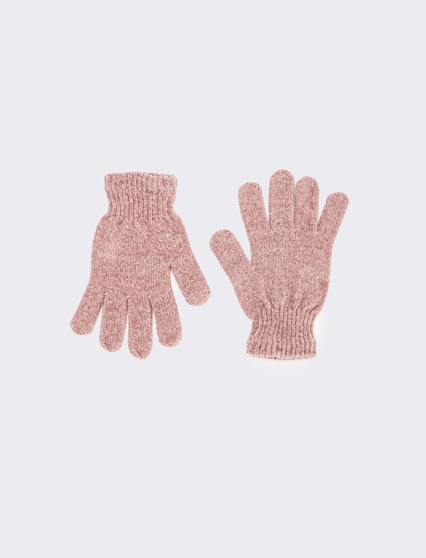 Guanti donna in ciniglia con touch - Rosa