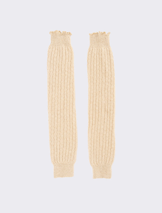 Scaldamuscoli donna a costine - Beige
