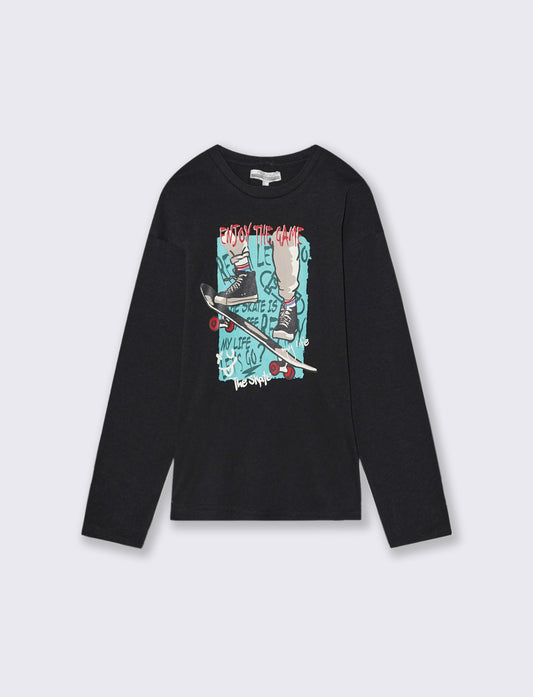 MAGLIA IN JERSEY - Nero