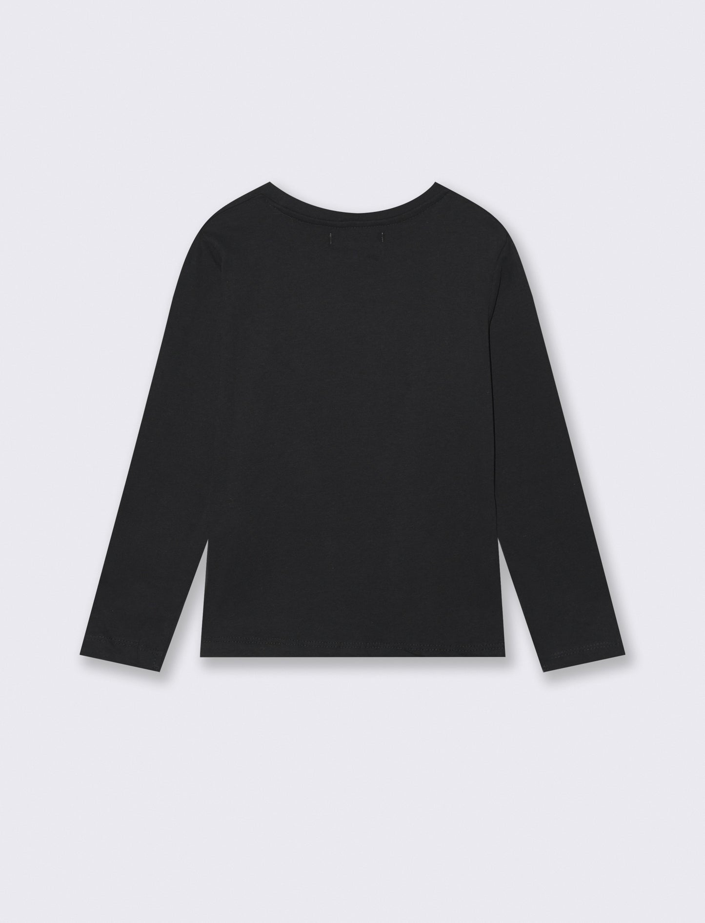 T- shirt manica lunga in cotone. - Nero