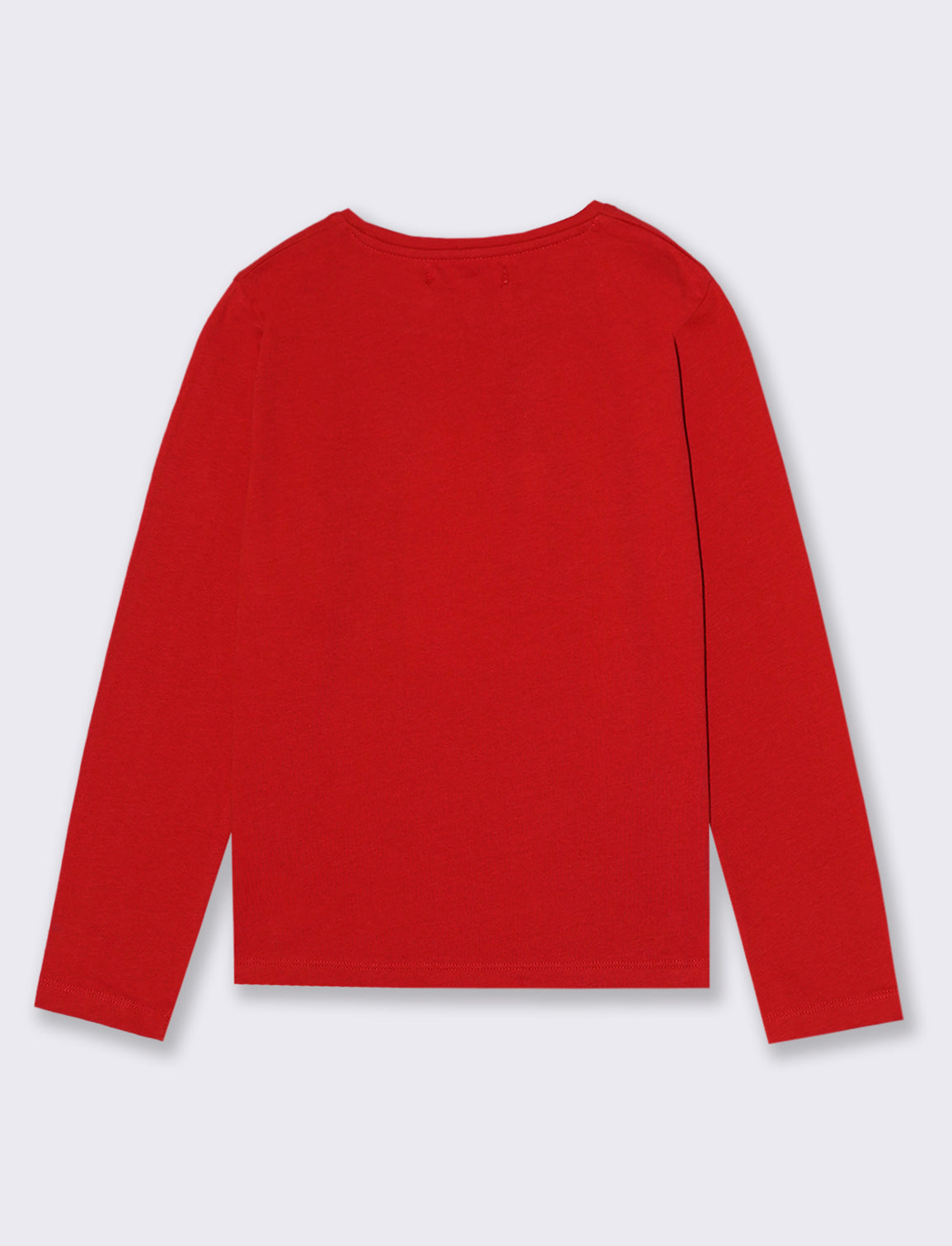 T- shirt manica lunga in cotone. - Rosso