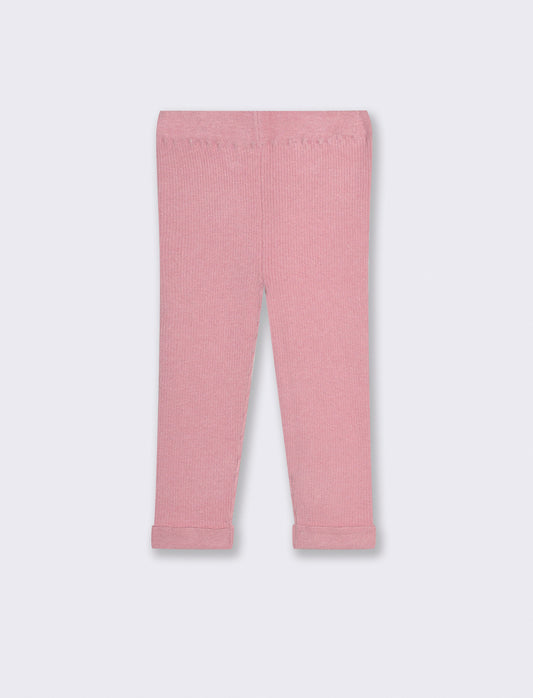Leggings in maglia a costine - Rosa