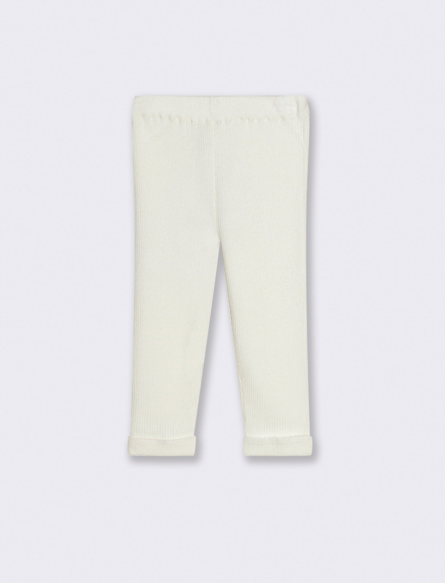 Leggings in maglia a costine - Bianco panna