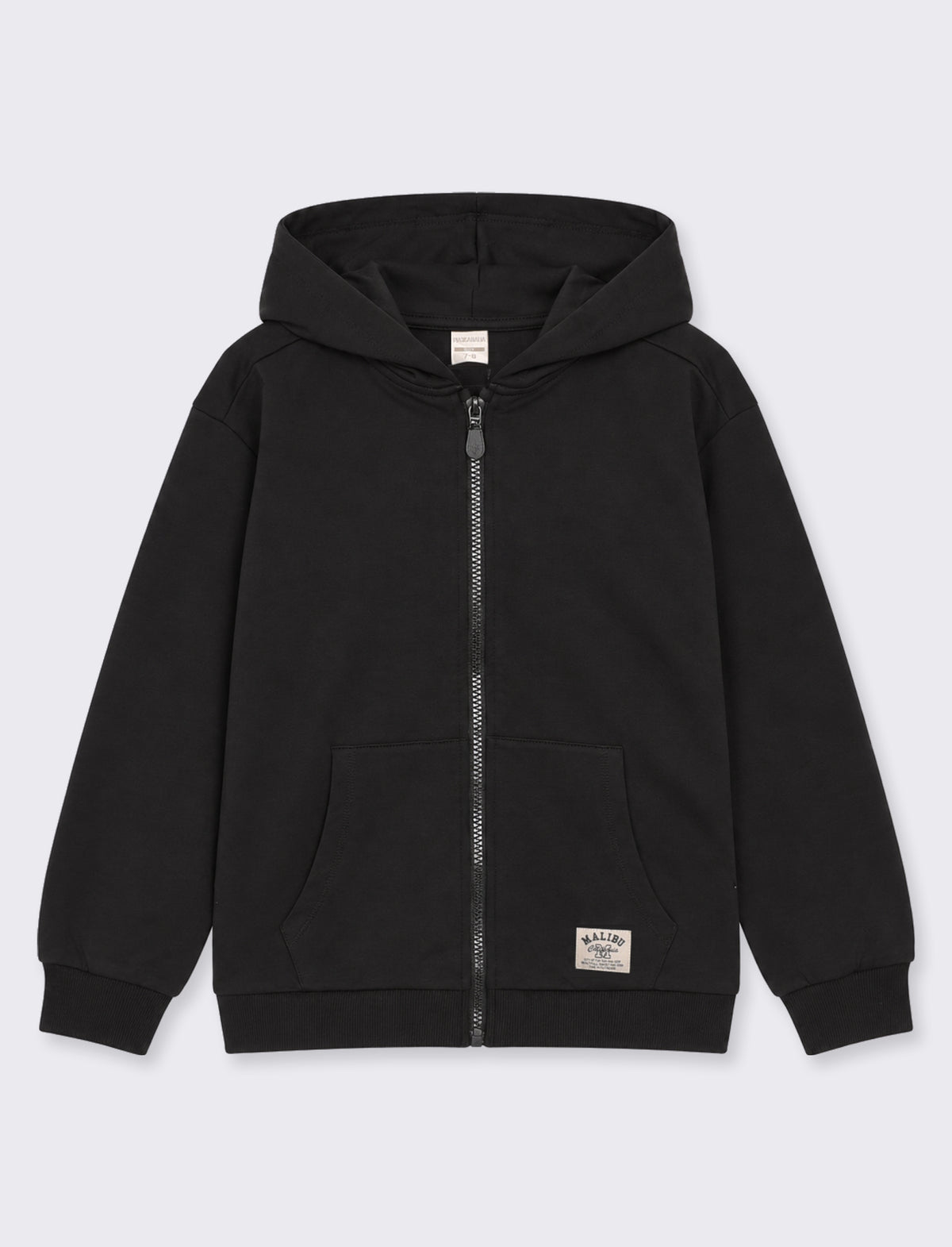 FELPA APERTA CON CAPPUCCIO - Nero