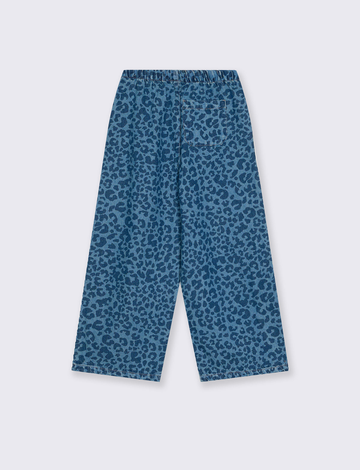 Jeans wide leg con coulisse in vita. - Denim