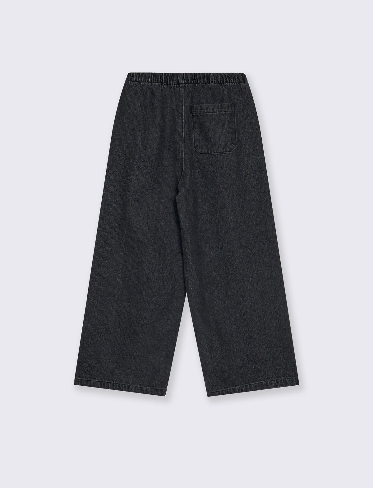 Jeans wide leg con coulisse in vita. - Grigio scuro
