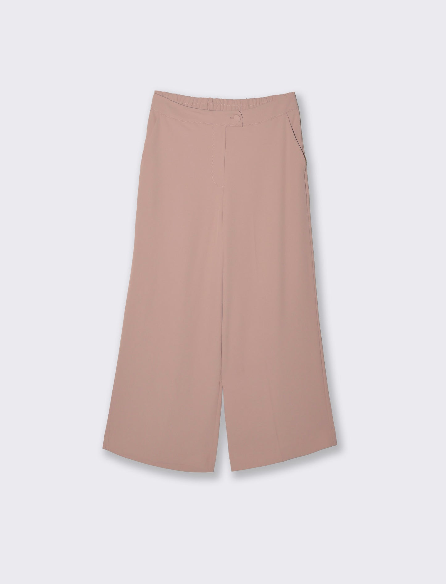 Pantalone coulotte con tasche ed elastico al dietro - Rosa