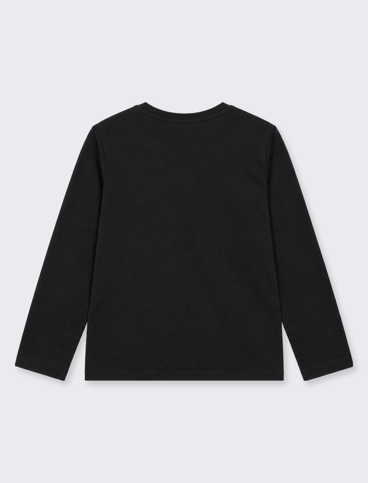 T-shirt con stampa a manica lunga. - Nero