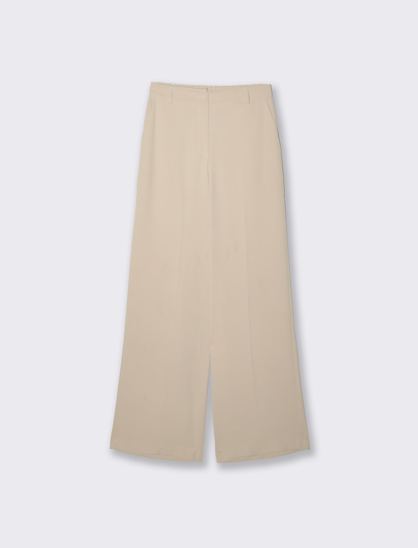 Pantalone palazzo in tessuto fluido - Beige