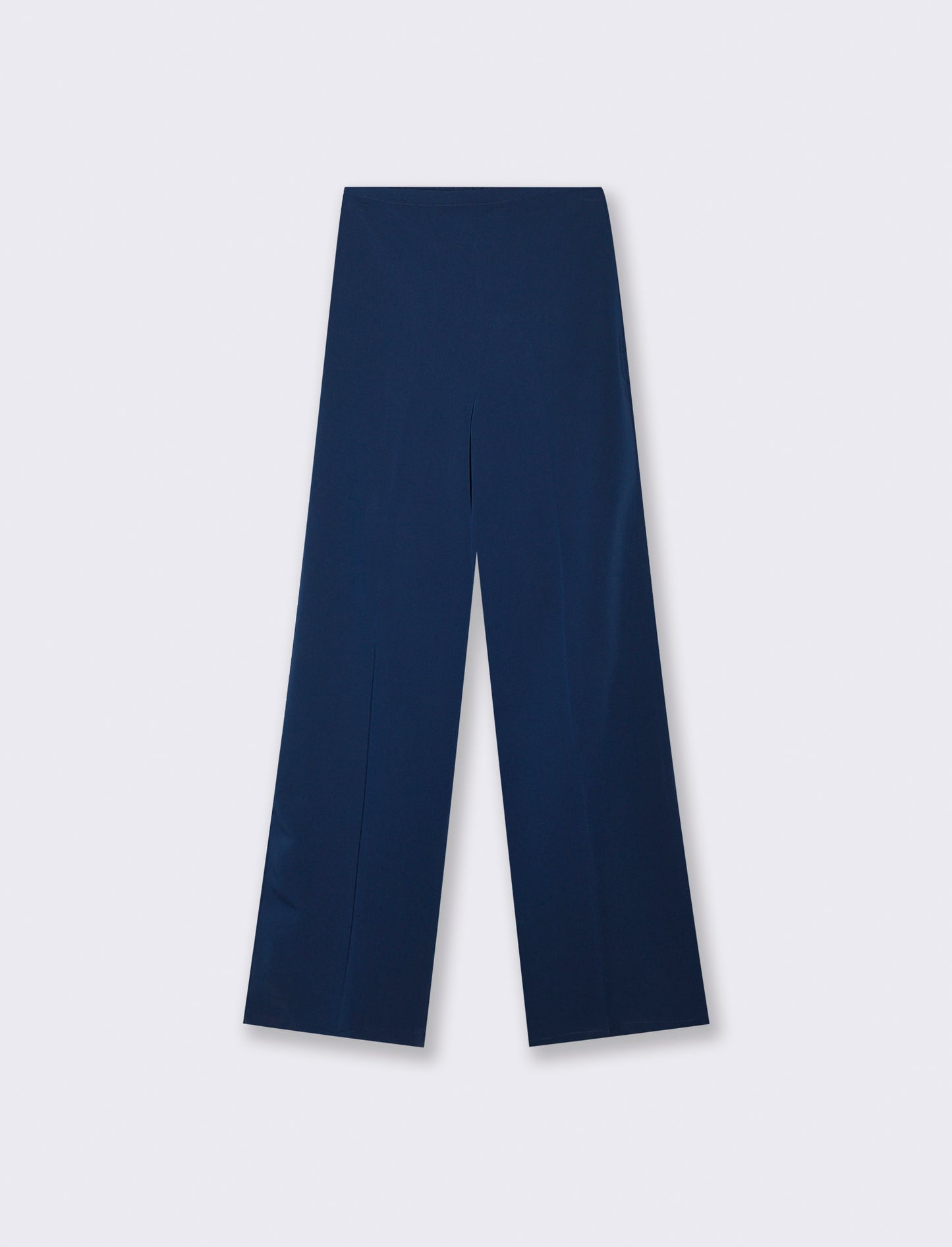 Pantalone palazzo con tessuto fluido - Blu