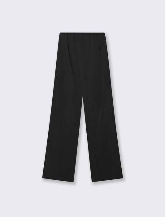 Pantalone palazzo con tessuto fluido - Nero