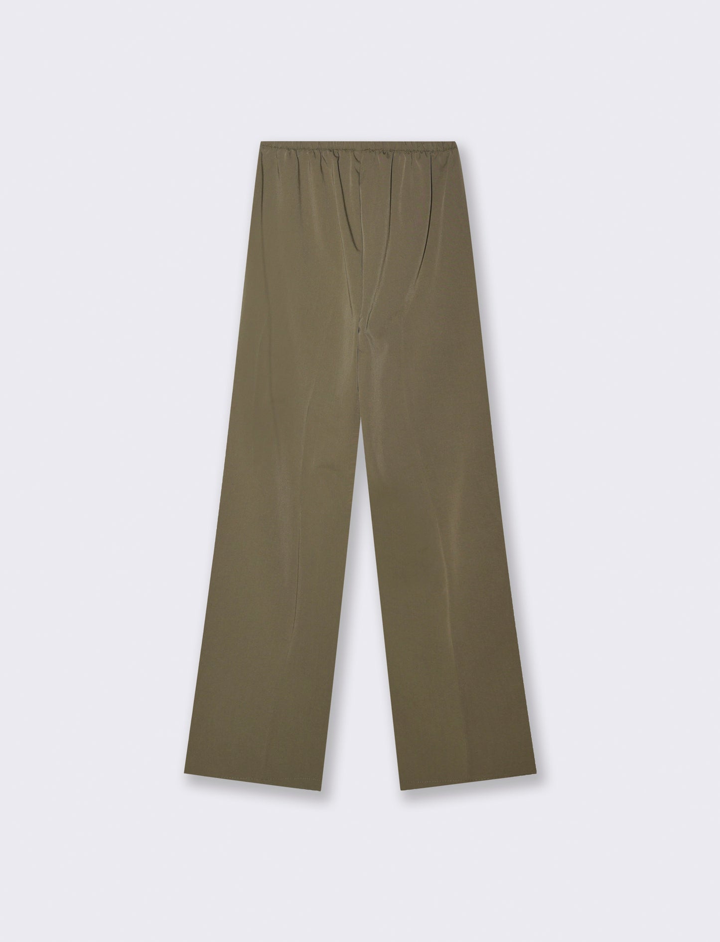 Pantalone palazzo con tessuto fluido - Verde