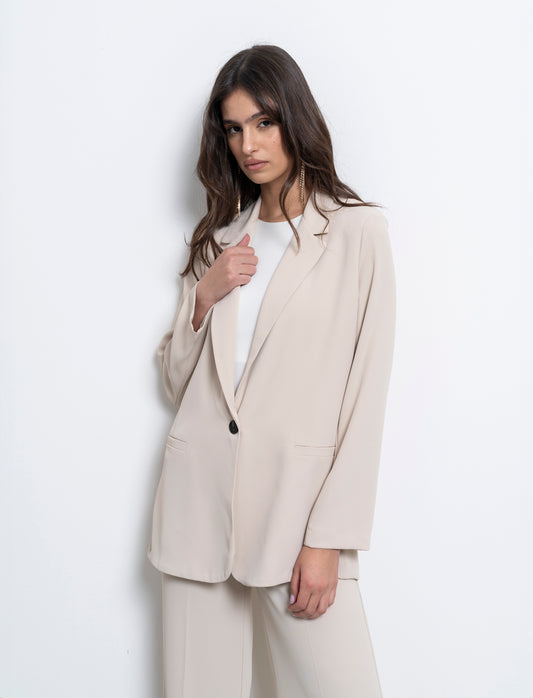 Giacca monopetto over - Beige
