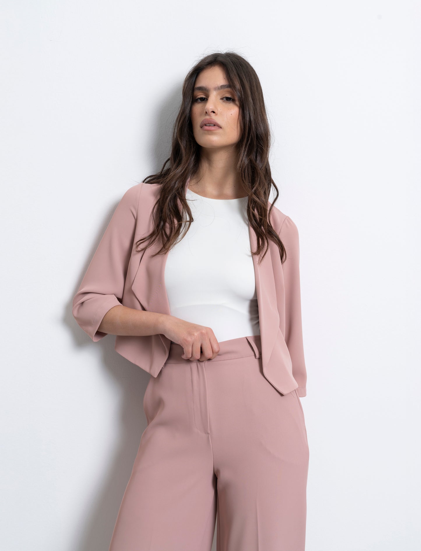 Giacca corta con bavaro largo - Rosa