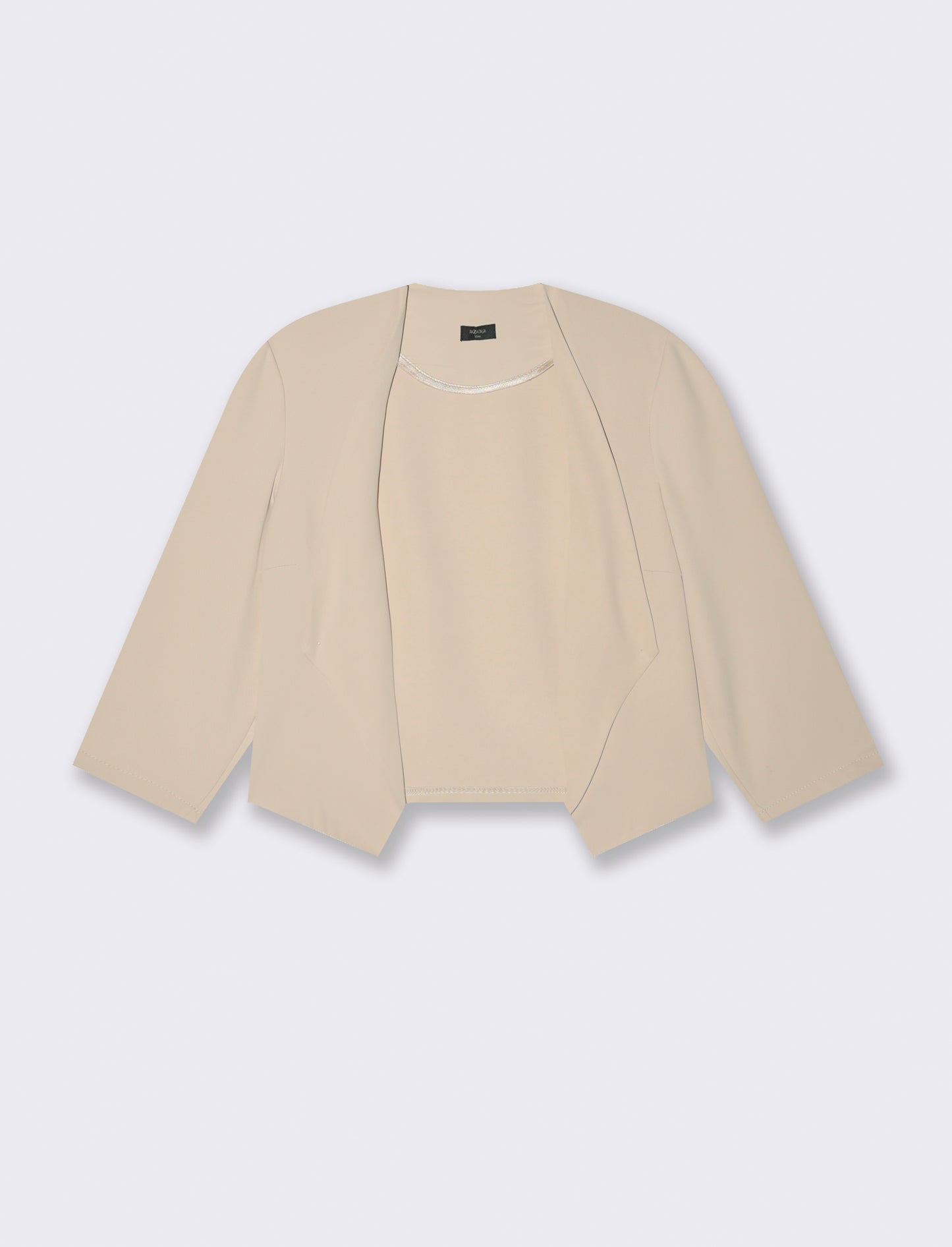 Giacca corta con bavaro largo - Beige